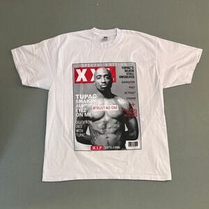 Tupac Shakur XXL Magazine Graphic Tee White Pro Team Heavy Cotton Mens 2XL